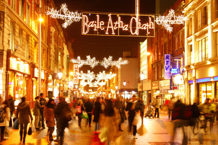 Grafton Street w Dublinie w Boże Narodzenie fot. Tomasz Szustek