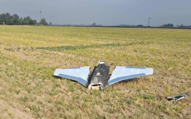Szczątki drona w pobliżu Wohynia, fot. lublin24.pl