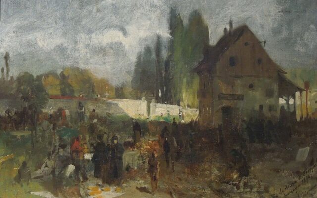 Maksymilian Gierymski "Przed cmentarzem" / Fot. Ablakok, Wikimedia Commons, CC 4.0